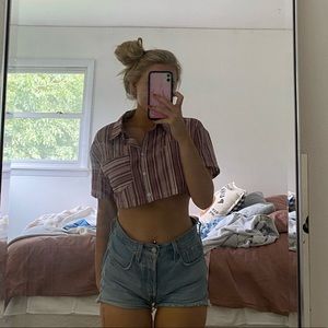 Collared crop top
